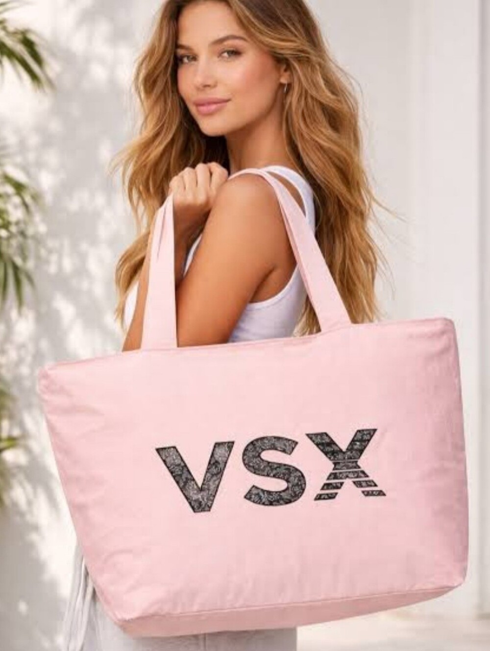 VSX Blush Pink Tote with Patterned Logo